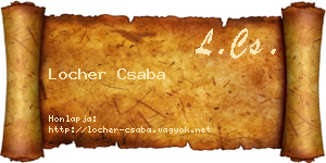 Locher Csaba névjegykártya